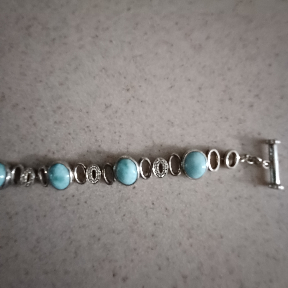 7 inch Larimar bracelet beautiful.